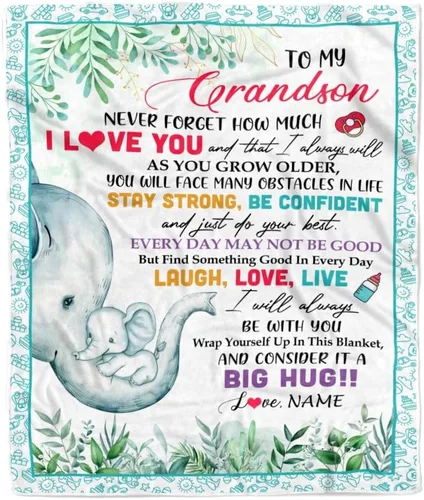 Miniatura 17 de Manta personalizada con texto en inglés «To My Grandson from Grandma Grandpa You Will Never Lose Lion Nison», manta de forro polar personalizada