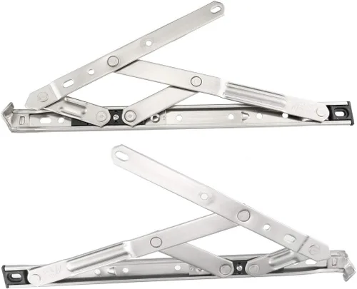 Miniatura 6 de uxcell Bisagra de ventana abatible de 8 pulgadas, acero inoxidable 202, 2 piezas