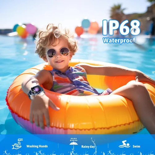 Miniatura 7 de Reloj inteligente para niños, no necesita teléfono, rastreador de fitness de vidrio templado para niños y adolescentes con 19 modos deportivos, Azul