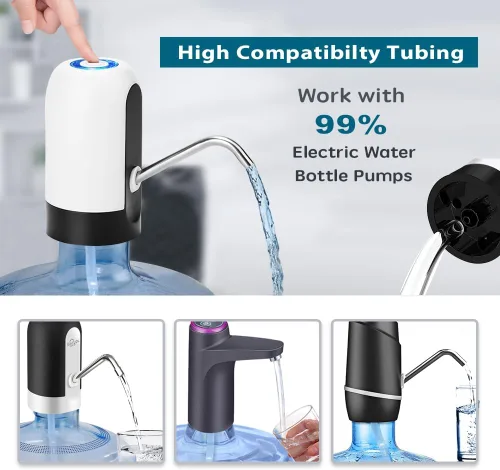 Miniatura 2 de Manguera de tubo de silicona de repuesto de grado alimenticio para bomba de botella de agua de 5 galones, manguera de goma extendida y gruesa