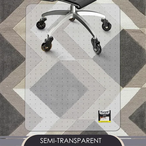 Miniatura 6 de Alfombrilla para Silla de Oficina Kuyal para Alfombra, 32x55 Transparente y Resistente para Silla de Computadora, Protector Bajo Escritorio