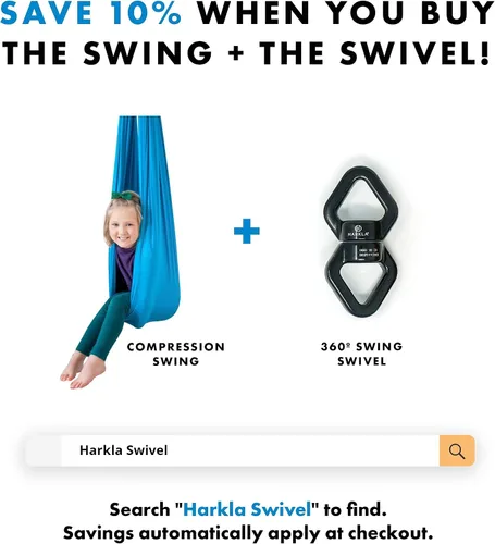 Miniatura 9 de Harkla Columpio sensorial para niños y adultos, soporta 300 libras, columpio sensorial para interiores y exteriores para un efecto calmante similar