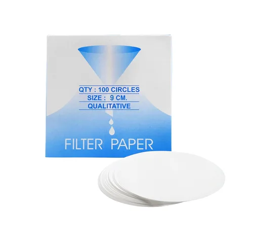 Eisco Labs Papel de Filtro Cualitativo Premium, 9cm de Diámetro, Velocidad Media (85 GSM), Tamaño de Poro de 10μ (10 Micras) - Paquete de 100