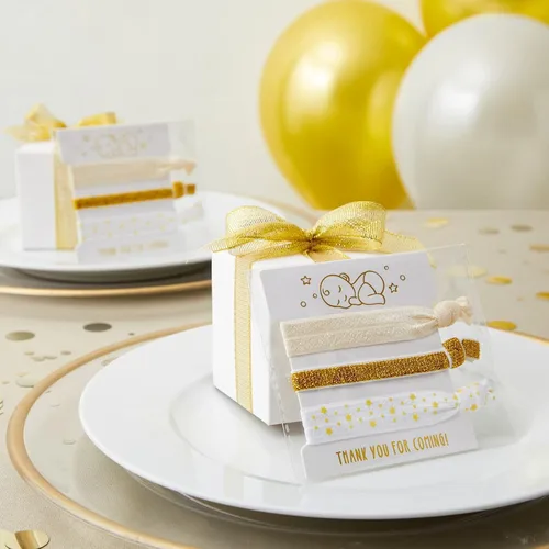 Miniatura 2 de Blue Panda Soporte elástico para cola de caballo, para baby shower, bandas para el cabello para revelación de género para despedidas de soltera