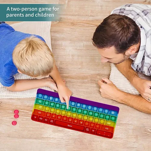 Miniatura 4 de Juguete para apretar, juguetes sensoriales para la ansiedad, burbujas para apretar, forma de teclado color caramelo, juguete de silicona