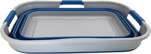 Miniatura 2 de SAMMART Cesta plegable de plástico de 21 litros (5.5 galones), contenedor de almacenamiento plegable y organizador, tina de lavado portátil, cesta