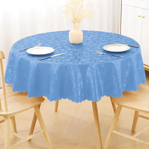 Miniatura 23 de Smiry Mantel cuadrado, mantel de vinilo resistente al agua, lavable, para cocina y comedor (azul bebé, 54 x 54 pulgadas)