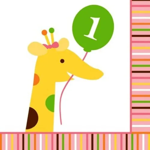 Servilletas de papel para bebidas de 16 unidades, Sweet at One Girls Primer cumpleaños niña