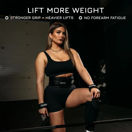 Miniatura 4 de Correas de gimnasio Breaking Limits Correas de levantamiento de peso para muñecas Paquete – Correas de levantamiento para entrenamiento
