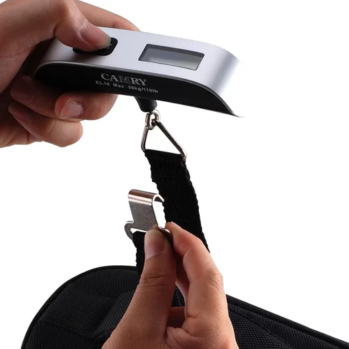 Miniatura 3 de Camry - Escala de equipaje de 110 libras con sensor de temperatura y función de tara para regalar para viajeros, color plateado, talla única