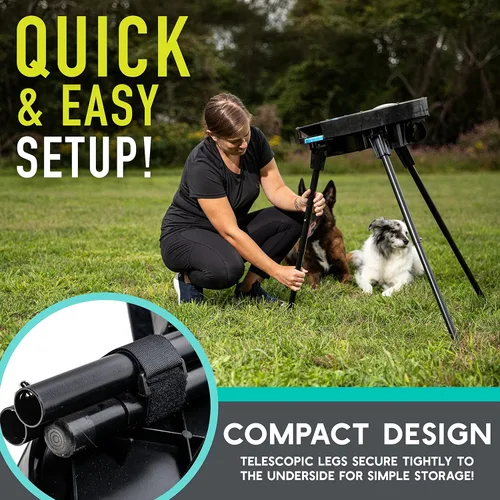 Miniatura 5 de Franklin Pet Supply Co. - Lanzador automático de discos para perros - Ready Set Fetch - Juguete lanzador portátil para perros - Funciona