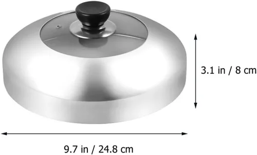 Miniatura 7 de YARNOW Tapas de sartén de acero inoxidable Cubierta de olla de metal Mango de tapa de olla de cocina grande para cocinar