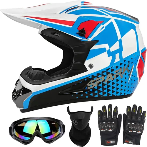 Miniatura 9 de Casco de motocross para jóvenes, cascos de bicicleta de tierra para niños, cascos de motocicleta todoterreno, bicicleta de montaña, BMX, MX