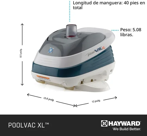 Miniatura 8 de Hayward W32025ADC PoolVac XL - Limpiador de piscina de succión para piscinas de gunita enterradas de hasta 20 x 40 pies con manguera de 40 pies