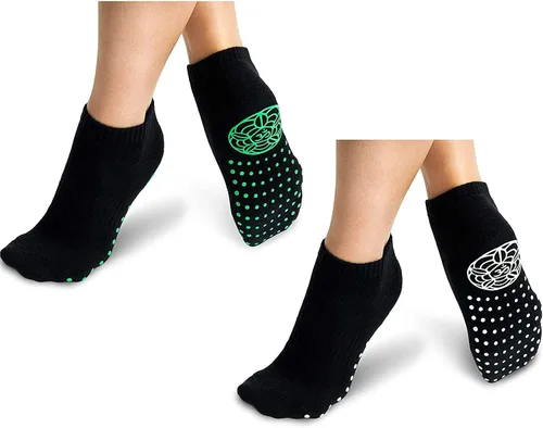 2 pares de calcetines negros para yoga y pilates talla única para la mayoría de mujeres y hombres Varios colores