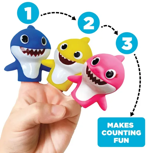 Miniatura 6 de Nickelodeon Baby Shark - Juego de 5 marionetas de dedo, recuerdos de fiesta, educativos, juguetes de baño, hora de cuentos, juguetes de playa