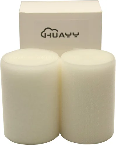 HUAYY 4 pulgadas de ancho 2 yardas de largo, estilo de gancho y bucle, tela de tiras de nailon no adhesivas, color blanco (4 pulgadas x 2 yardas)