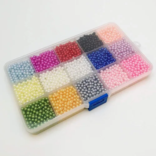 Miniatura 4 de Chenkou Craft 4500 cuentas redondas de 0.15 pulgadas (0.157 in) surtidas, sin agujero, para álbumes de recortes, manualidades, decoración de cuentas
