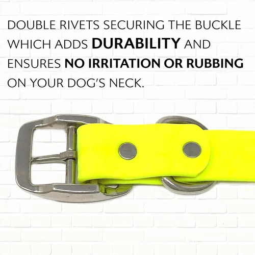 Miniatura 6 de Collar impermeable para perro con anillo central resistente Collar para perros pequeños, medianos, grandes o XL, Amarillo