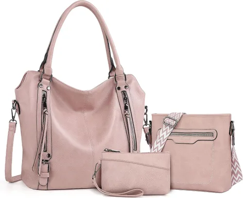 Miniatura 12 de TANTOMI Bolsos de mano para mujer, bolso cruzado grande de cuero, bolso de hombro con cartera correas ajustables Marrón