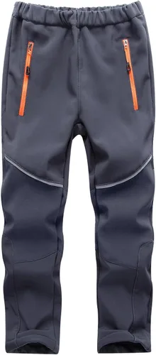 Toomett Pantalones cargo de nieve para niños, niñas y niños al aire libre con forro polar suave Shell senderismo pesca esquí pantalones aislados