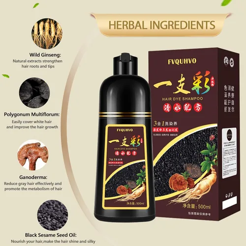 Miniatura 5 de Yocisku Champú de tinte para cabello negro 3 en 1 para hombres y mujeres, color de cabello para cobertura del 100% de las canas, champú para canas