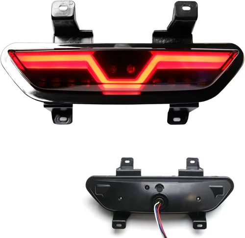 Miniatura 2 de iJDMTOY Foglamp LED trasera de lente ahumada compatible con Ford Mustang 2015-2017, montaje de luz trasera LED roja completa funciona como luz