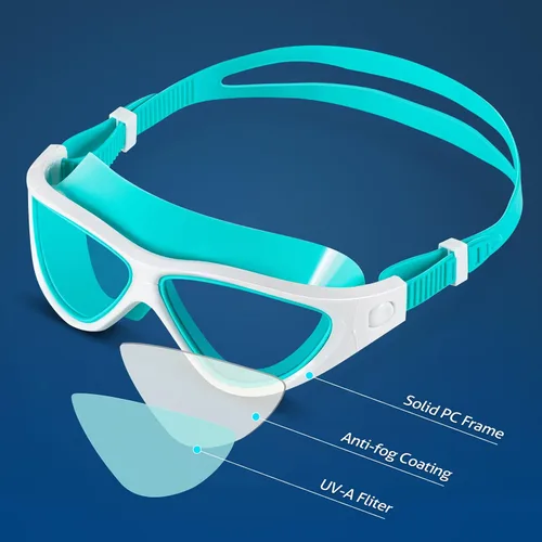 Miniatura 2 de portzon Gafas de natación antiniebla, transparentes, sin fugas, color verde cristal, talla única verde azulado