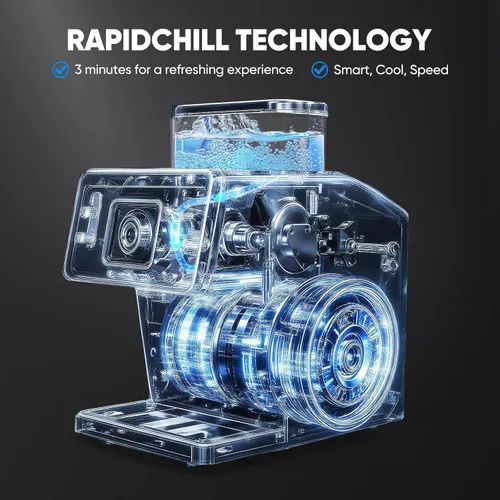 Miniatura 4 de Stillstorm Máquina de hielo afeitado Máquina de cono de nieve No necesita hielo, máquina de copo de nieve con tecnología RapidChill, Auto-Clean Negro