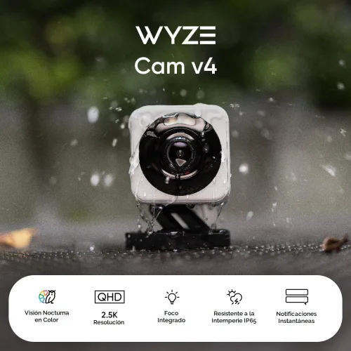 Miniatura 2 de WYZE Cam v4 (Modelo más reciente), Cámara de seguridad AI de 2.5K, Cámaras para interiores y exteriores para seguridad del hogar, Monitor para bebés