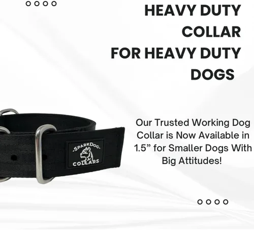 Miniatura 4 de SparkDog - Collar de perro resistente de 1.5 pulgadas, correa ajustable de grado de cinturón de seguridad con herrajes de acero inoxidable