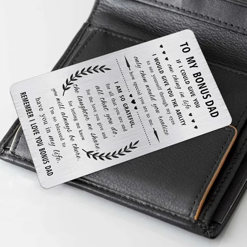 Miniatura 4 de Alotozo Regalos para padrastro agradecido, tarjetas grabadas para mi papá, regalo del día del padre para padrastro de parte de hija e hijo