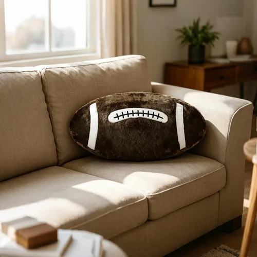 Miniatura 2 de XGOPTS Almohada de fútbol con temática deportiva de fútbol, cojín redondo con forma de fútbol, almohadas decorativas suaves para decoración