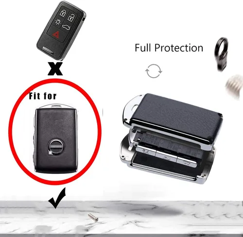 Miniatura 2 de Funda de piel de aleación de zinc para llavero de automóvil 2021 2022 para Volvo XC40 XC60 XC90 S90 V90, carcasa para llave de automóvil, accesorios