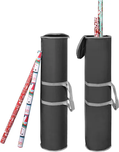 ProPik Bolsa de almacenamiento de papel de regalo, organizador de papel de regalo, paquete de 2 unidades para almacenar hasta 48 rollos de 40
