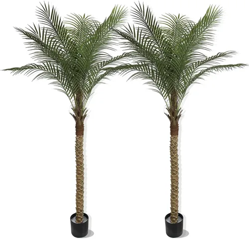 Miniatura 12 de Palmera artificial de 2.7 pies con 12 troncos, perfecta palmera tropical sintética de 32 pulgadas en maceta para interiores y exteriores, casa