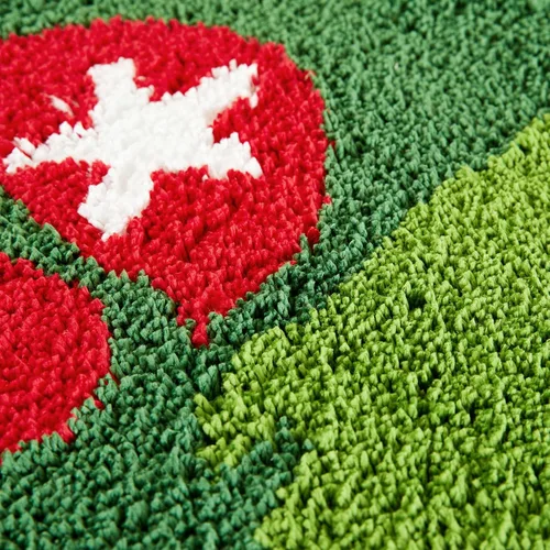 Miniatura 7 de Lindas alfombras navideñas de Ouyattle para baño, tapete antideslizante lavable, verde, con renos de Grinch, divertido tapete de Navidad de 2x3