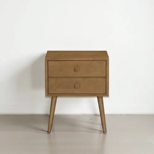 Miniatura 14 de NTC Mesita de noche Lux de roble macizo con cajón, mesa auxiliar moderna de mediados de siglo, muebles de noche, mesa auxiliar, fácil montaje, negro