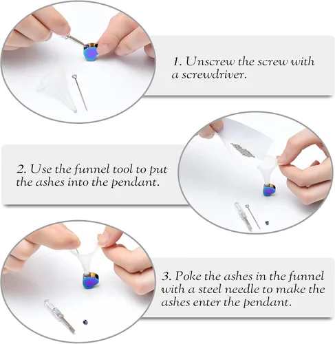 Miniatura 65 de constantlife Joyería de cremación para cenizas – Colgante de corazón conmemorativo collar de urna conmemorativa soporte para cenizas de acero