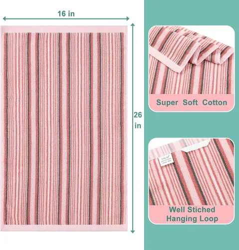Miniatura 2 de SALAS Toallas de cocina de algodón prémium para secar platos, toallas de mano grandes y largas de 390 GMS, juego de toallas gruesas y altamente