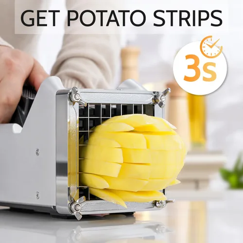 Miniatura 2 de Cortador de papas, Sopito con hoja de acero inoxidable para freír papas fritas de 1/2 pulgada, ideal para papas, zanahorias y pepinos, uso doméstico