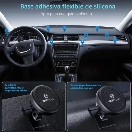 Miniatura 3 de Soporte magnético para automóvil [2 unidades] – Soporte magnético universal para tablero de instrumentos para automóvil, fuerte soporte magnético