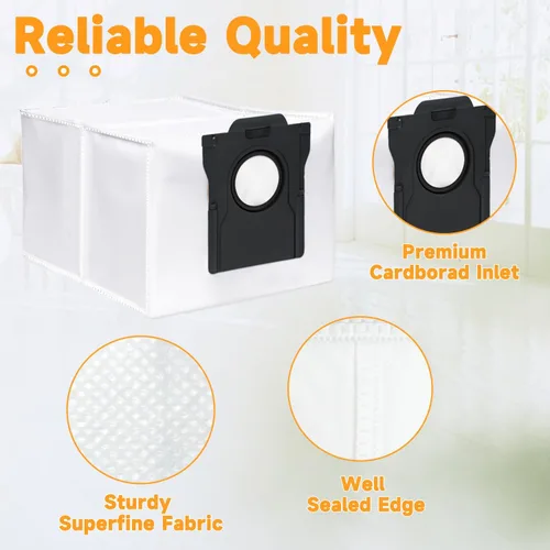 Miniatura 3 de Paquete de 14 bolsas de polvo compatibles con Dreame L10s Ultra, L10s Pro Ultra Heat, robot aspirador D10 Plus Gen 2 – Bolsas de polvo de carbón
