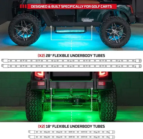 Miniatura 6 de LEDGlow Kit de iluminación de neón para carrito de golf de 4 plazas con luces LED de millones de colores expandibles para EZGO Yamaha Club Car