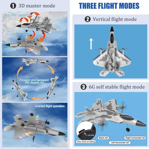 Miniatura 3 de Avión RC de 4 Canales con Control Remoto - Avión RC F-22 para Adultos Principiantes con Sistema de Estabilización Xpilot y Acrobático, Dos