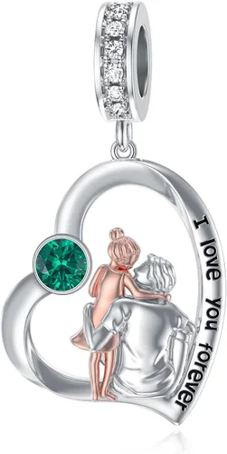 Miniatura 32 de PROESS Dije para padre, madre e hija, pulsera de plata de ley para pulseras, regalos de cumpleaños, día de San Valentín, para hija, madre, amante