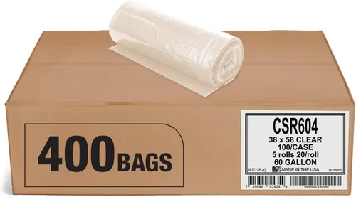 Miniatura 11 de Aluf Plastics Bolsas de basura transparentes de alta calidad para 7-10 galones, paquete enorme de 500 unidades, 24 x 23 pulgadas, 1.0 milésimas