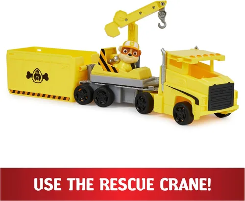 Miniatura 6 de PAW Patrol, Camiones transformables de Rubble de Big Truck Pup con figura de acción coleccionable, juguetes para niños mayores de 3 años Escombros