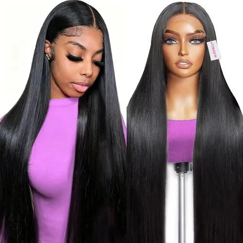 Miniatura 12 de tobasew Pelucas de cabello humano lacio con encaje frontal transparente HD de 13 x 6 pulgadas, densidad 200, pelucas de cabello humano para mujeres