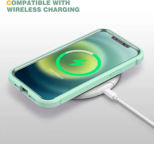 Miniatura 5 de Diaclara Diseñada para iPhone 12/12 Pro, cuerpo completo resistente con protector de pantalla integrado sensible al tacto, antiarañazos, parachoques